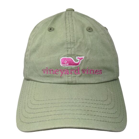 Vineyard Vines Strapback Hat Green One Size Adjustable Embroidered 6 Panel - Picture 1 of 9